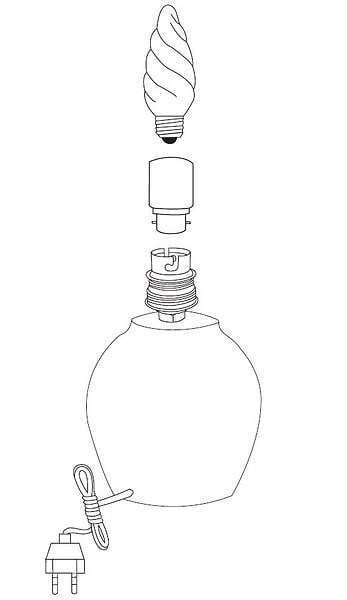 TIBELEC - Adaptateur de douille B22 vers E27 - Plastique - Blanc - 60W - large
