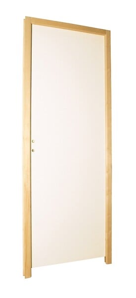 BALLAY - Bloc-porte alvéolaire isoplane prépeint -204x63cm poussant droite / Huisserie bois brut, section : 66x56 mm - large