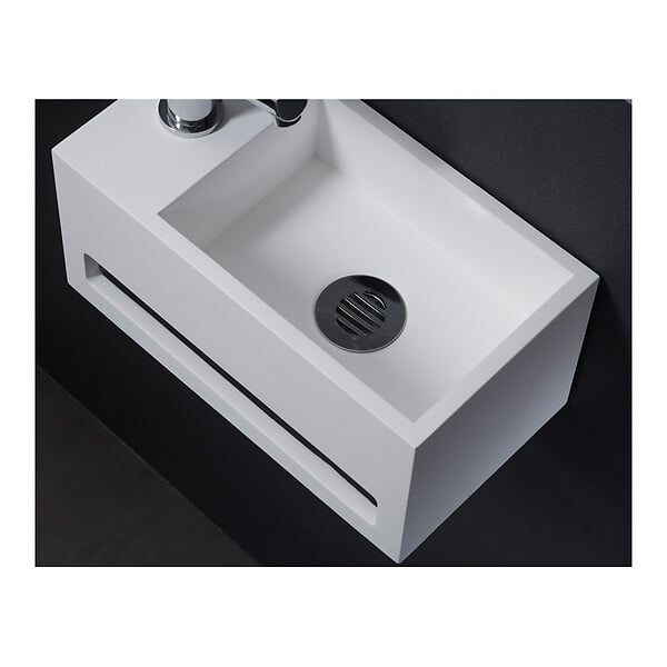 PLANETE BAIN - Bonde fixe de vidage pour lave-mains sans trop plein - écoulement libre - Grille laiton chromé - large