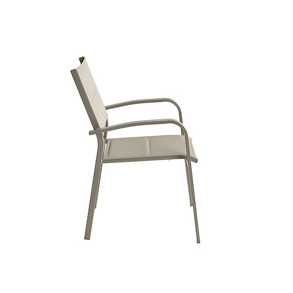 MODE DE VIE - Fauteuil matelassé - Aluminium - Ivory taupe - large