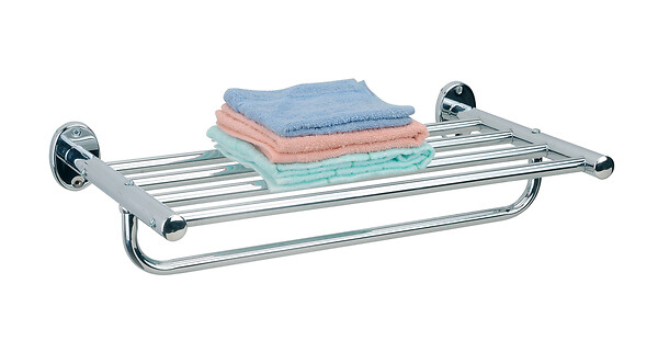 MSV - Étagère porte-serviettes mural chromé - Acier - 53cm - large