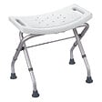 MSV - Tabouret douche pliable ajustable aluminium Blanc 120 kg - vignette