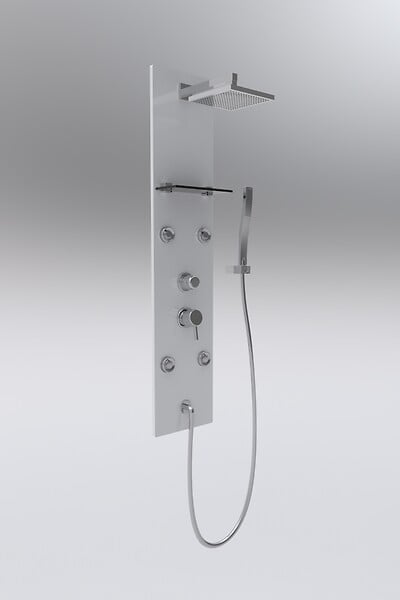 AURLANE - Colonne de douche blanche 125x18cm - large