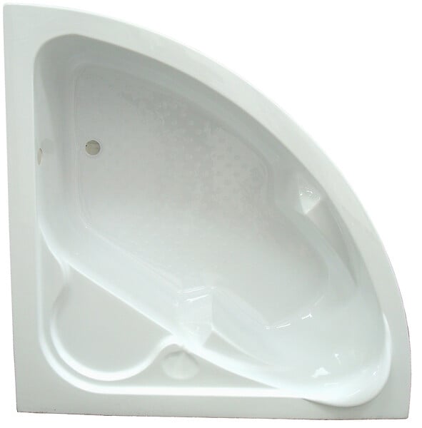 - - Baignoire angle accoudoirs pieds Fany - Blanc - 135x135x55.2cm - large