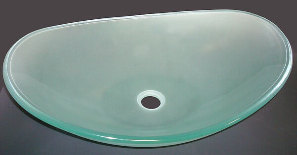 LT AQUA + - Vasque à poser en verre dépoli Pirogue - 56x36.5x15cm - large