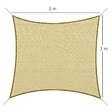 OUTSUNNY - Voile d'ombrage carré 3 x 3 m polyéthylène haute densité résistant aux UV coloris sable - vignette