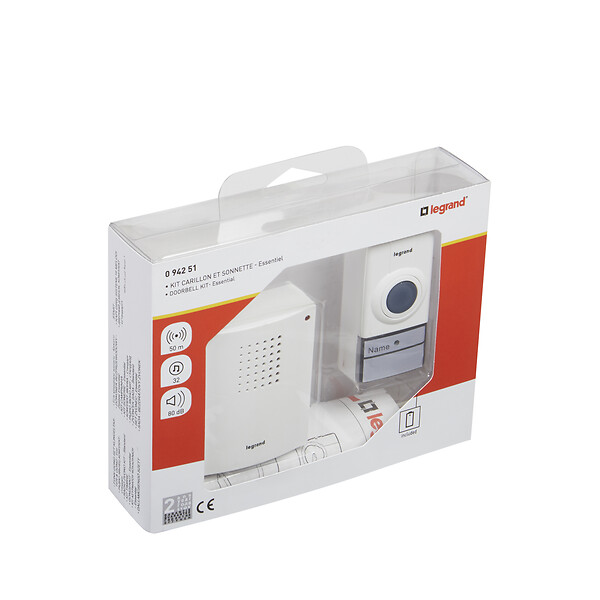LEGRAND - Kit carillon radio sans fil Essentiel - blanc - large