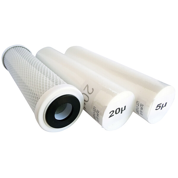 AQUAWATER - Kit de 3 cartouches pour Osmoseur, 2 filtrantes et 1 cartouche charbon actif - large