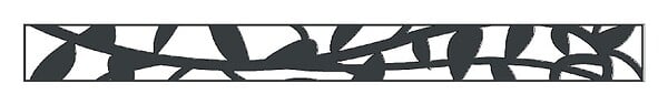 SYLWAY - Décor feuilles horizontal Aluminium, H.16,5 x L.165 cm, noir, SYLWAY - large