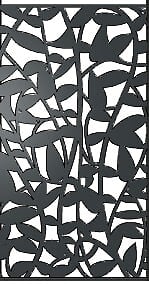 SYLWAY - Décor feuilles vertical Aluminium - Noir - H.95xL.165cm - large