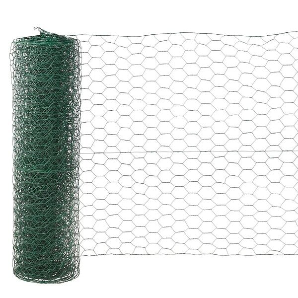 Volière triple torsion plastifiée verte maille 25x25mm, hauteur 50cm - large