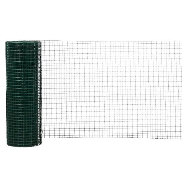 Volière plastifiée verte maille de 13 x 13 mm hauteur 50  cm - large