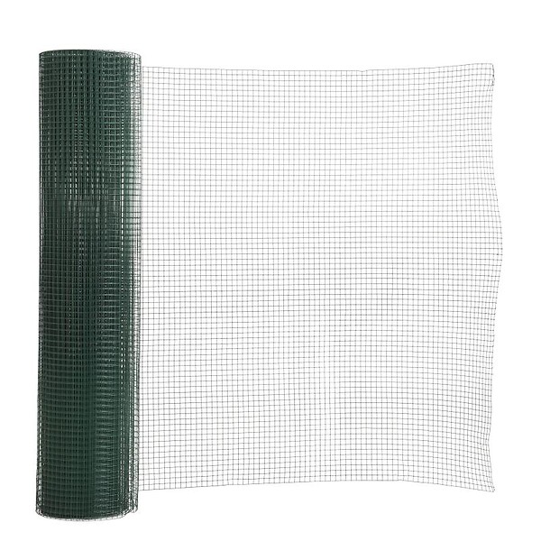 Volière plastifiée verte en maille de 13x13mm hauteur 100cm - large