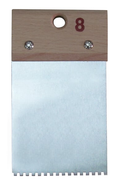 Couteau à colle denture carrée 2,5x2,8cm - acier - large