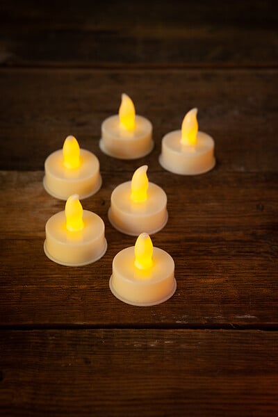 SMARTSOLAR - Pack 6 bougies t-light led effet flamme - large