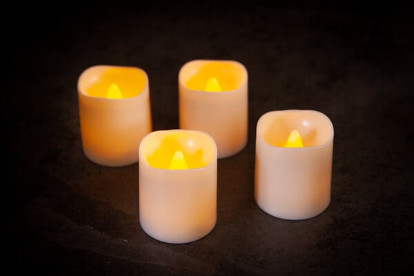 SMARTSOLAR - Pack 4 bougies led pillar - large