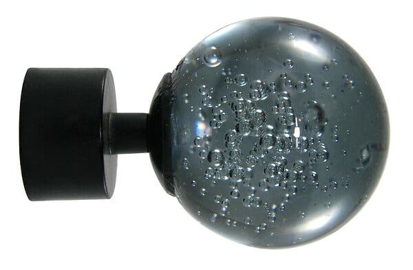 MOBOIS - 1 EMBOUT BOULE A BULLES VERRE FUME D.28mm NOIR MAT - large