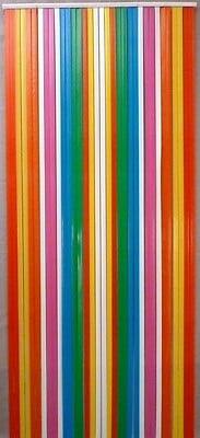 MOREL - Rideau de porte lanières polyéthylène multicolore 100x220cm - large