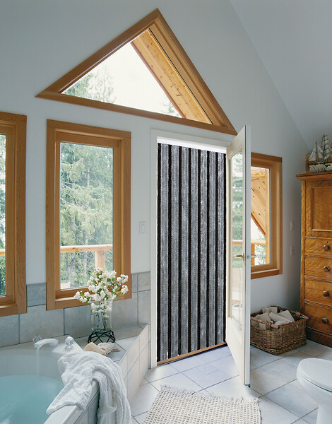 MOREL - Rideau de porte chenilles - Gris et noir - 90x220cm - large