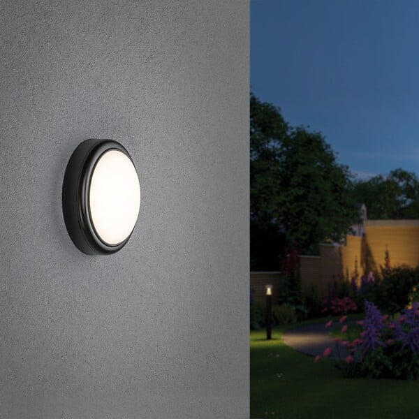 PAULMANN - Appl ext. IP44 15W 3000K gris - large