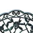 OUTSUNNY - Banc de jardin 2 places style néo-rétro motif rose lignes fuselées 100L x 54l x 78H cm fonte d'aluminium vert vieilli - vignette
