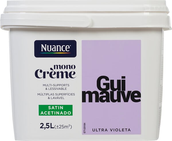NUANCE - Peinture MonoCrème - Gui-mauve - Satin - 2,5L - large