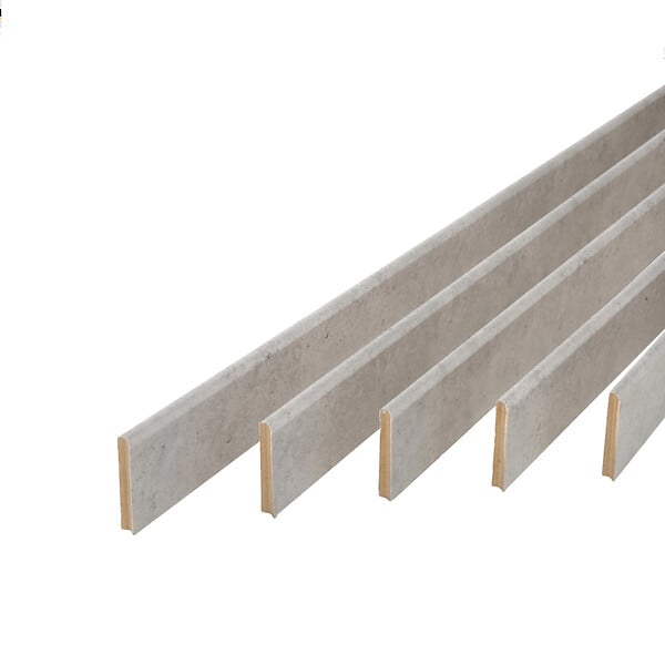 AJ TIMBER - Lot 5 plinthes MDF imitation béton - Arrondi - L.200xH.6.8cm - large
