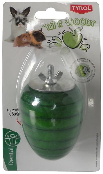 AGROBIOTHERS - Pomme bois a ronger tutti woody 10x6x6cm tyrol - large