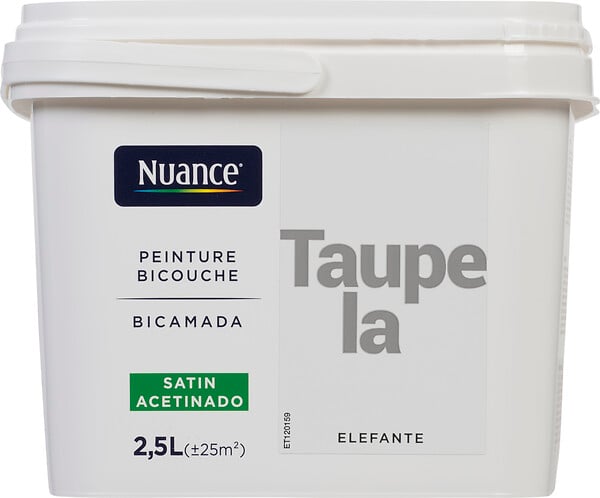 NUANCE - Peinture bicouche - Taupe la - Satin - 2,5L - large