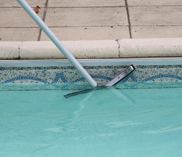 BYAQUALUX - Brosse de paroi pour piscine - Aluminium renforcé - 45 cm - large