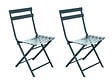 HESPERIDE - Lot de 2 Chaises de jardin métal pliante Greensboro Bleu Canard - Hespéride - vignette