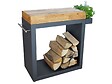 ARTISS DESIGN - Meuble multifonction graphite avec tablette bois 80 x 45 x 91 cm - Artiss - vignette