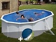 GRE - Kit piscine acier blanc Gré Bora Bora ovale 5,27 x 3,27 x 1,22 m + Bâche hiver - vignette
