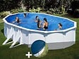 GRE - Kit piscine acier blanc Gré Bora Bora ovale 6,34 x 3,99 x 1,22 m + Bâche hiver - vignette
