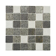 U-TILE - Mosaïque mixte résine & pierre 30 x 30 cm - carreau 5 x 5 cm mixte pierre et résine blanche - vignette