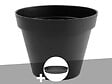 EDA - Pot de fleur rond Toscane Ø 80 x H.66 cm Anthracite + Soucoupe - Eda - vignette