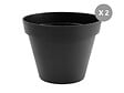EDA - Lot de 2 Pots de fleur rond Toscane Ø 80 x H.66 cm Anthracite - Eda - vignette