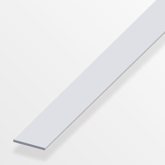 ALFER - Plat 25mm aluminium anodisé argent 1m - large
