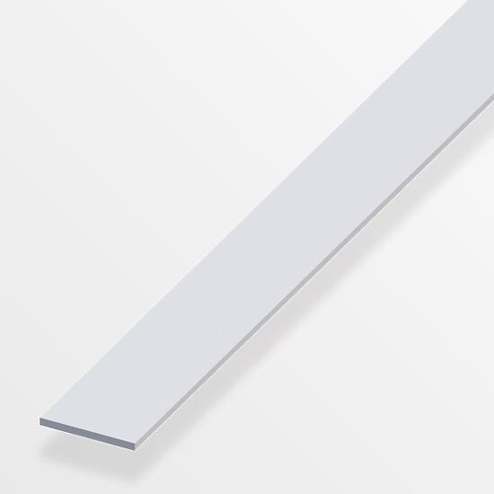 ALFER - Plat 50mm aluminium anodisé argent 1m - large
