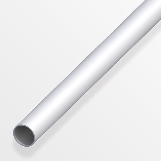 ALFER - Tube rond 10mm aluminium anodisé argent 1m - large