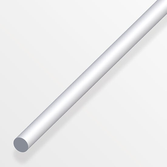 ALFER - Rond plein aluminium anodisé argent diamètre 4mmx1m - large