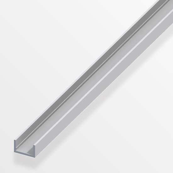 ALFER - U profilé 10x22.5mm aluminium anodisé argent 1m - large