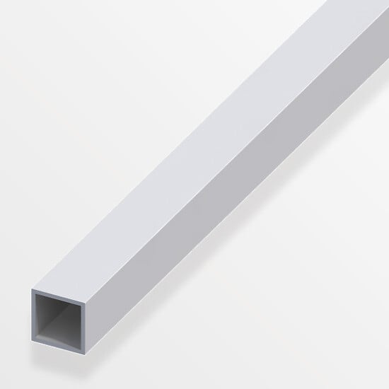ALFER - Tube carré 10x10mm aluminium anodisé argent 1m - large