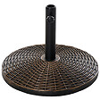 OUTSUNNY - Pied de parasol rond base de lestage Ø 53 x 35,5 cm résine imitation rotin poids net 25 Kg noir bronze - vignette
