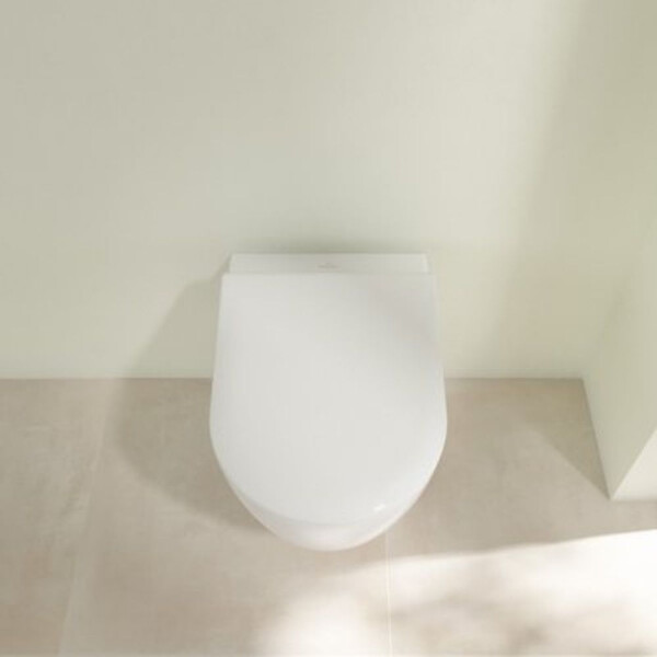 VILLEROY_ET_BOCH - Villeroy & Boch Avento Combipack WC suspendu sans bride à fond creux DirectFlush + Abattant slim amovible avec frein de chute, Blanc (5656FS01) - large