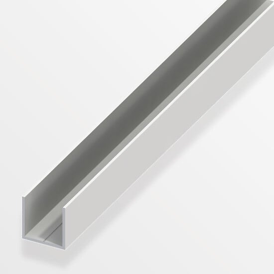 ALFER - U Carré 15.5mm PVC blanc 2.5m - large