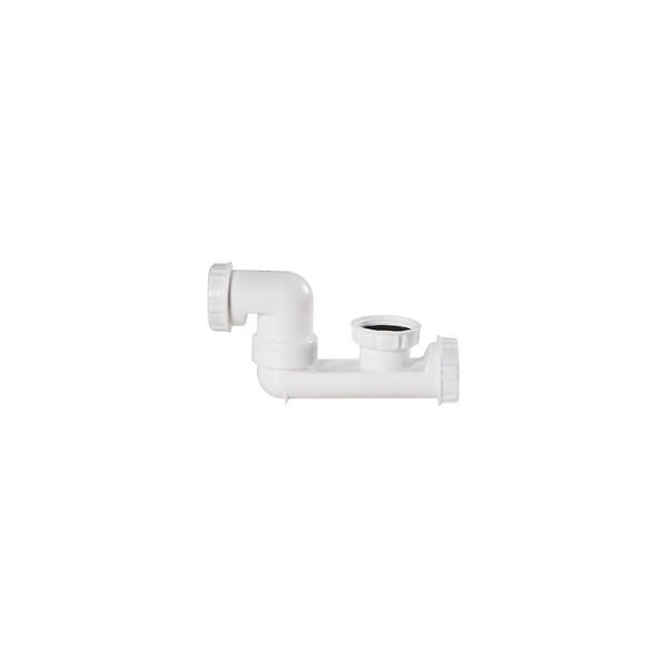 VALENTIN - Siphon baignoire blanc H124 - bouchon de dégorgement - large