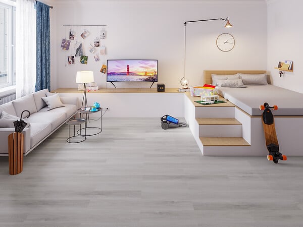 SMARTFLOOR - Lame PVC clipsable Porto - Chêne beige - L.1221xl.180xEp.4mm - large