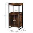 HOMCOM - Homcom Casier À Vin Design Industriel Étagère À Bouteilles 9 Bouteilles Support Verres À Vin Intégré Métal Noir Aspect Vieux Bois Veinage - vignette