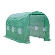 OUTSUNNY - Serre de jardin tunnel 7m² 3,5L x 2l x 2H m châssis tubulaire acier galvanisé renforcé 6 fenêtres 1 portes vert - vignette
